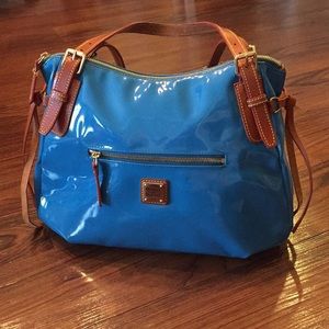Dooney and Burke Blue Patent Leather Satchel